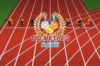 Corre hacia la meta en la Carrera de 100 Metros