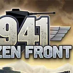 Número 1941 en letras grandes con un fondo de tanque y cielo nublado, acompañado de la frase Frozen Front