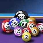 Bolas de billar numeradas de diferentes colores apiladas sobre una mesa de billar púrpura