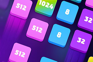 Cuadrados de colores vibrantes con números como 512, 1024, 8 y 32 sobre un fondo oscuro