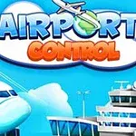 Un avión en el aire cerca de una torre de control de aeropuerto con un fondo azul cielo y nubes
