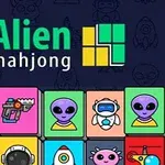Ilustración colorida con fichas de temáticas alienígenas, incluyendo extraterrestres, naves espaciales y robots