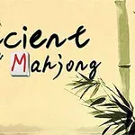 Texto Ancient Mahjong con fondo de bambú y diseño de estilo oriental