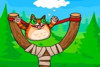 Lanza al gato, atraviesa los aros y recolecta estrellas