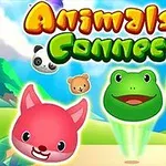 Animales caricaturescos con expresiones sonrientes, incluyendo un panda, rana, zorro, elefante y pato sobre un fondo colorido