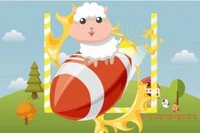 Jugando rugby al lanzar los animales para anotar goles