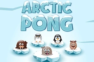 Animales caricaturescos sobre témpanos de hielo con un fondo azul claro