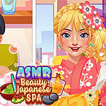 Dos mujeres en un spa, una disfrutando de un baño de burbujas y otra vistiendo un kimono colorido con flores en el cabello