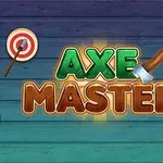 Título Axe Master sobre un fondo de madera con dos dianas a los lados