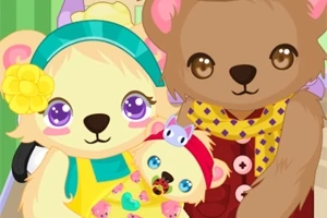 Osos de peluche adorables y coloridos con expresiones tiernas y accesorios brillantes