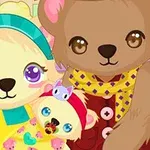 Osos de peluche adorables y coloridos con expresiones tiernas y accesorios brillantes
