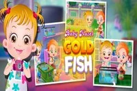 ¡Wow! Baby Hazel está feliz de tener un pez dorado que, por suerte, cae del