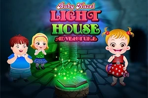 Niños sonrientes en un entorno misterioso iluminado con luces verdes brillantes