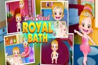 Baby Hazel disfruta de un baño real y de vestirse