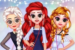 Tres personajes femeninos animados con cabello trenzado y ropa colorida posan frente a un fondo brillante