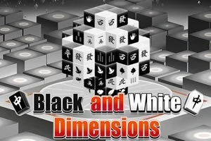 Cubos en blanco y negro con símbolos, destacando en un diseño geométrico tridimensional sobre una cuadrícula escalonada