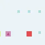 Cuadrados y rectángulos de diferentes colores y tamaños distribuidos sobre un fondo claro