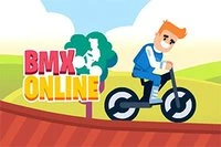 Compite contra dos jugadores en línea en este divertido juego de BMX