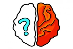 Ilustración de un cerebro dividido en dos mitades: la izquierda blanca con un signo de interrogación azul y la derecha en tonos naranjas y rojos