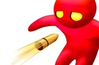 Intenta golpear a tantos personajes rojos como puedas con una sola bala