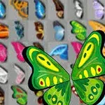Coloridas alas de mariposa en diversas combinaciones sobre un fondo gris