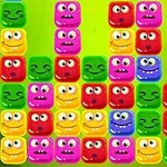 Caras coloridas y sonrientes alineadas en un fondo verde, organizadas en filas