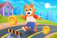 Ayuda a Tom, el gato, a correr sin parar mientras trata de llegar a la meta