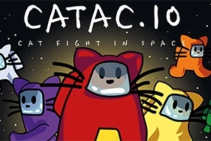 Gatos espaciales con cascos flotando en un fondo estrellado