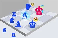 Cada nivel tienes una pieza azul de ajedrez para derrocar al rey rojo