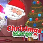 Dos imágenes de Santa Claus con gorro rojo junto a un árbol de Navidad iluminado y un pequeño elfo sonriente en un ambiente festivo