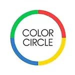 Círculo dividido en segmentos de color verde, rojo, amarillo y azul con el texto COLOR CIRCLE en el centro