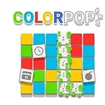 Bloques de colores azul, rojo, verde y amarillo con iconos de reloj, calendario y bomba, acompañados del texto COLOR POP
