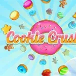 Donas y galletas coloridas sobre un fondo azul cielo con el título Cookie Crush 2 al frente