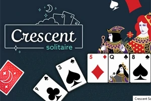Cartas de poker con símbolos de luna y personajes de la realeza en un diseño gráfico colorido sobre un fondo azul oscuro