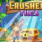 Un personaje sosteniendo un martillo junto a un cofre cerrado, con un fondo de selva y una estatua de piedra