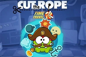 Un personaje verde con sombrero pirata y bigote, rodeado de elementos náuticos y un fondo azul