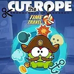 Un personaje verde con sombrero pirata y bigote, rodeado de elementos náuticos y un fondo azul