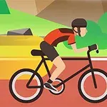 Ciclistas con cascos montando bicicletas en un camino al aire libre con paisajes de fondo