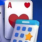 Cartas con símbolos de corazones y tréboles junto a un ícono de calendario con una estrella sobre fondo azul