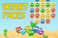 En la versión móvil de Desert Faces debemos unir 3 caras del mismo color