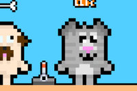 Ayuda a un perro y un gato a recoger objetos y esquivar cuchillos en este juego