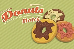 Tres donas coloridas con glaseado en un fondo verde con texto estilizado
