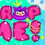 Ilustración colorida con texto grande de DROP ME!