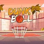 Cancha de baloncesto al aire libre con un aro y palmeras al fondo durante el atardecer