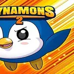 Un personaje azul, similar a un pingüino, con expresión determinada y fondo amarillo-anaranjado con rayas dinámicas