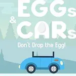 Ilustración de un carro azul sobre paisajes de colinas y árboles, con texto grande en la parte superior