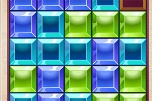 Bloques de colores brillantes dispuestos en una cuadrícula, con tonos de azul y verde predominantes