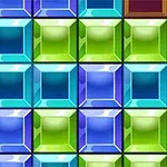 Bloques de colores brillantes dispuestos en una cuadrícula, con tonos de azul y verde predominantes