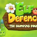 Texto colorido sobre un fondo verde con personajes caricaturescos de una flor, tomate y figuras geométricas