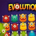 Gráficos coloridos muestran monstruos caricaturescos con un solo ojo, de diferentes colores y expresiones, bajo el título EVOLUTION
